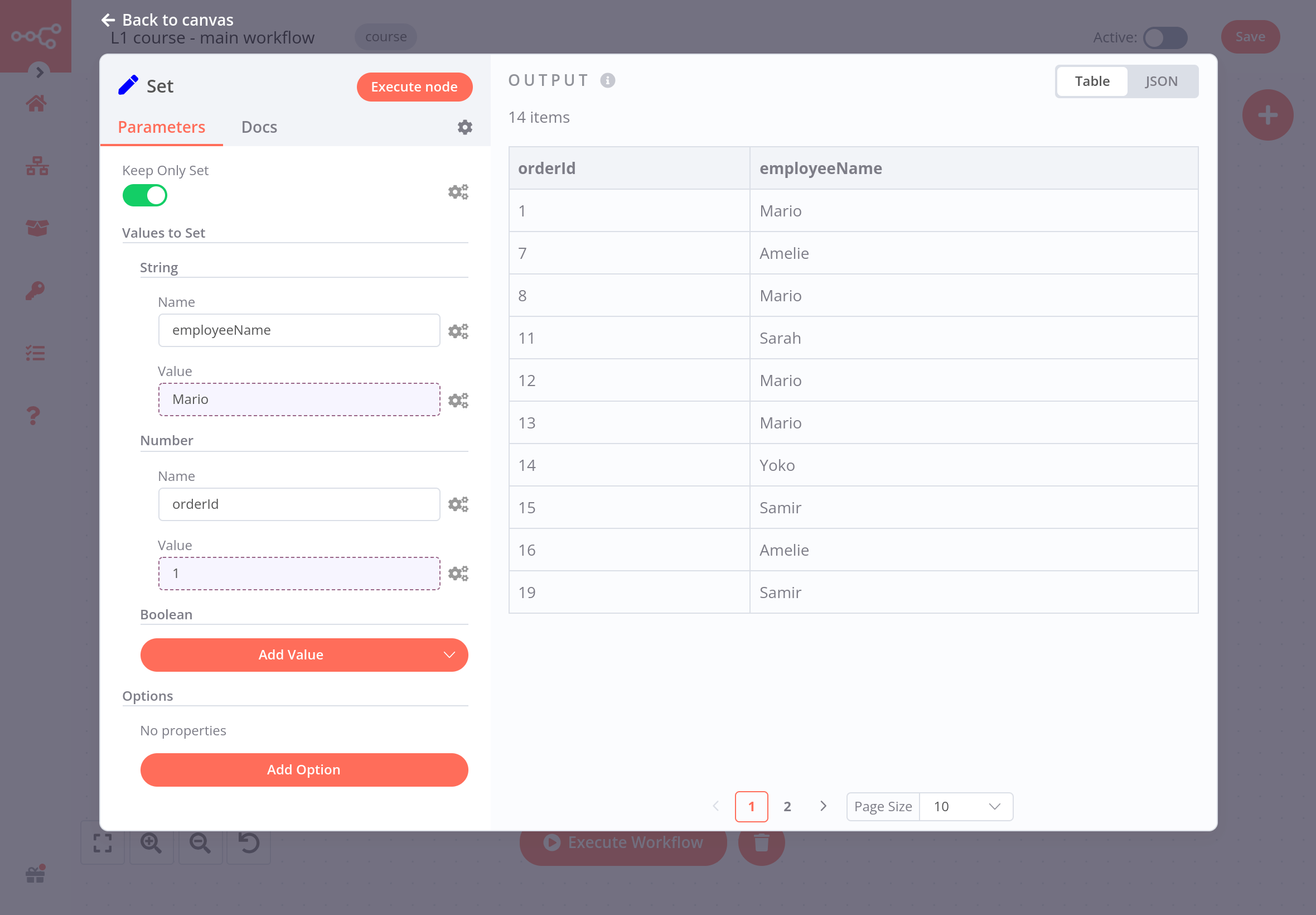 Set node