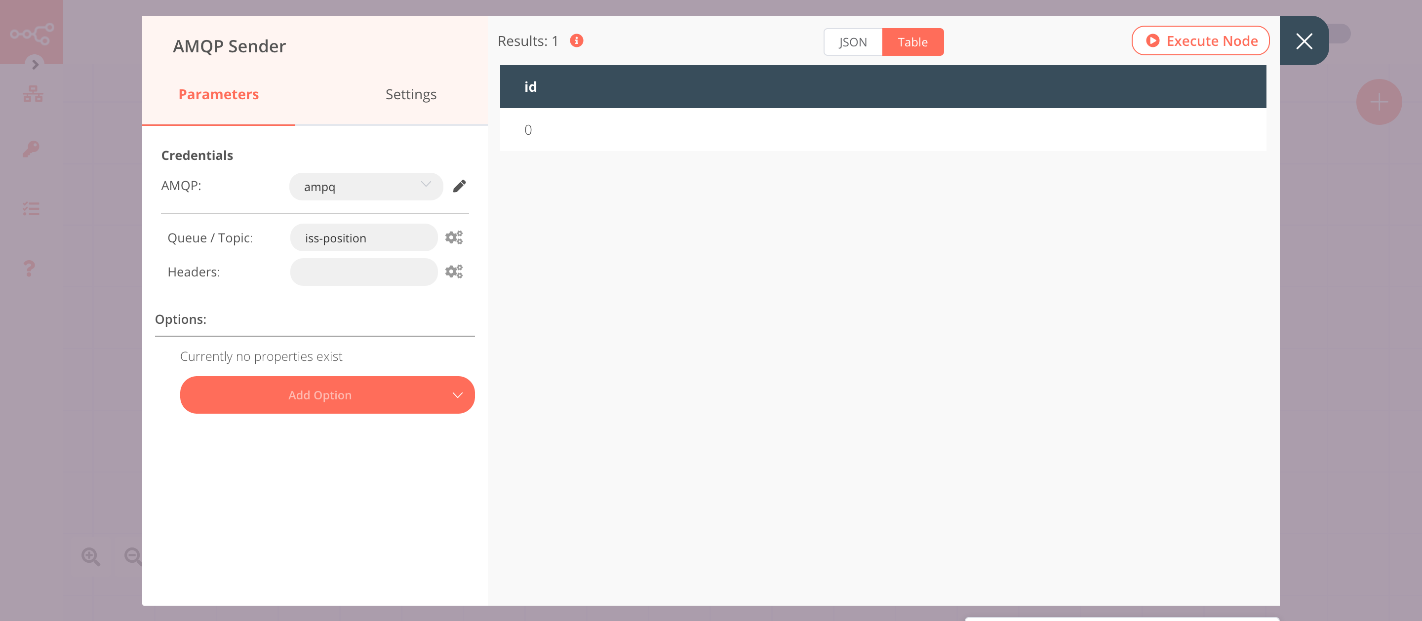 Using the AMQP Sender node to send the data to a queue