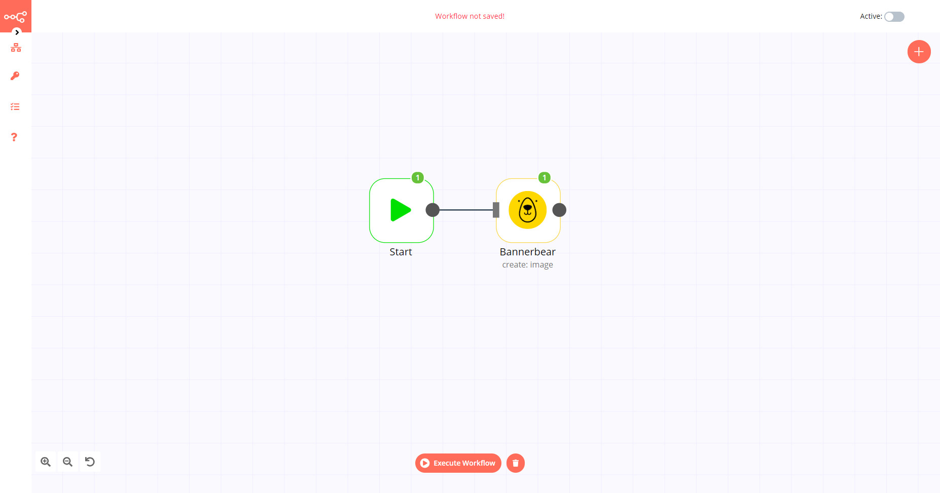 A workflow with the Bannerbear node