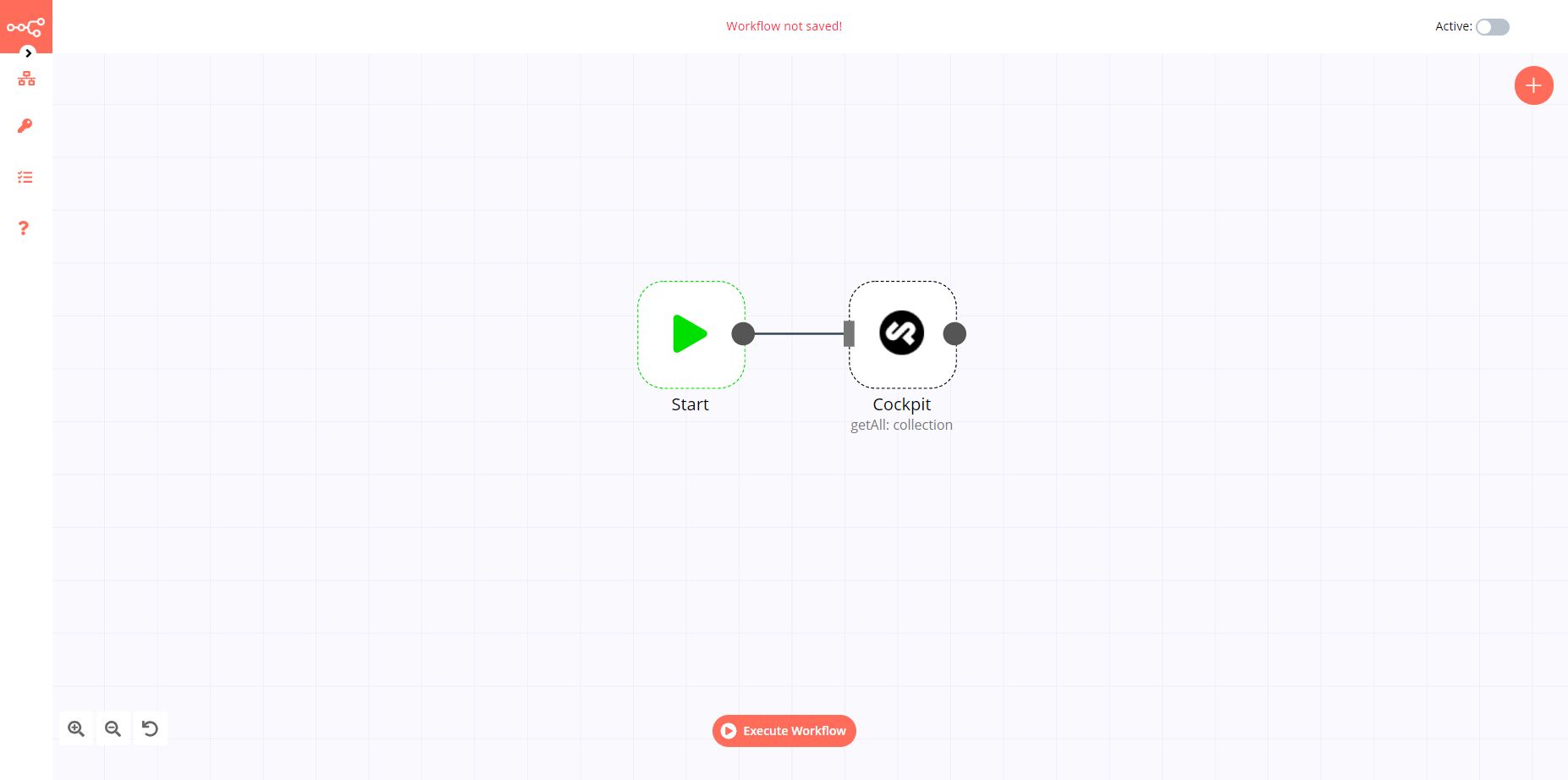 A workflow with the Cockpit node