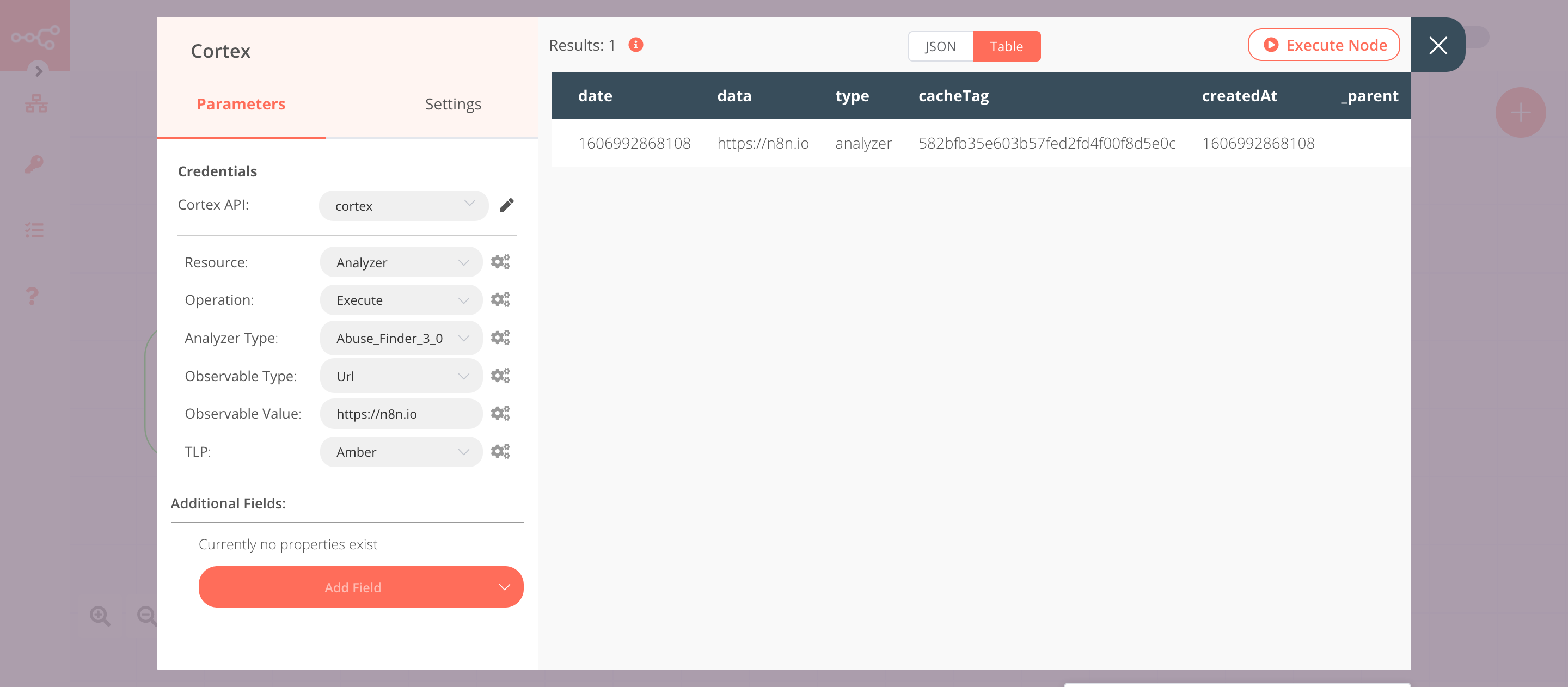 Using the Cortex node to analyze a URL