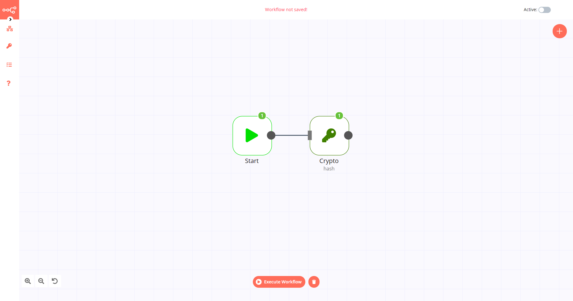 A workflow with the Crypto node