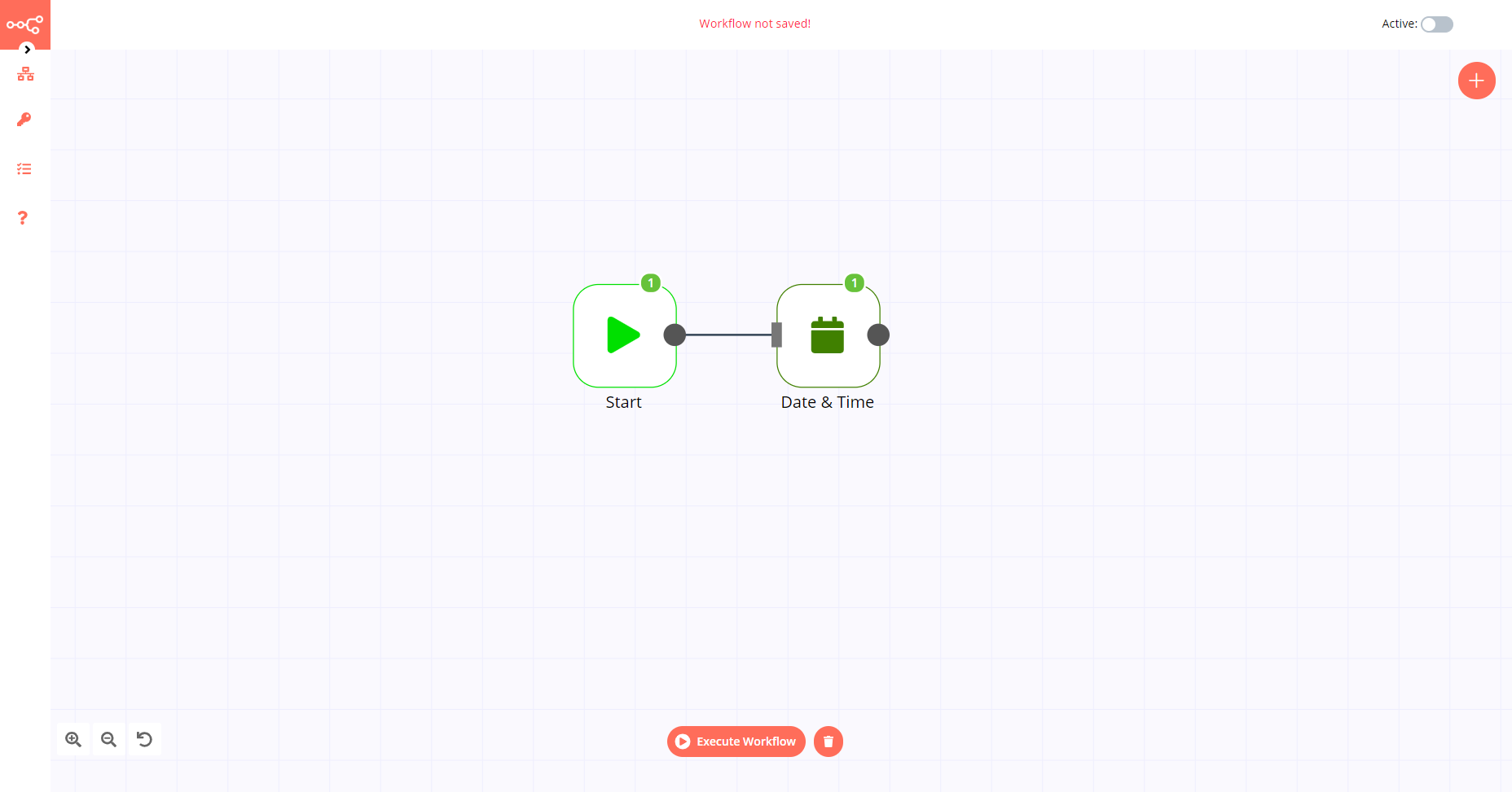 A workflow with the Date & Time node