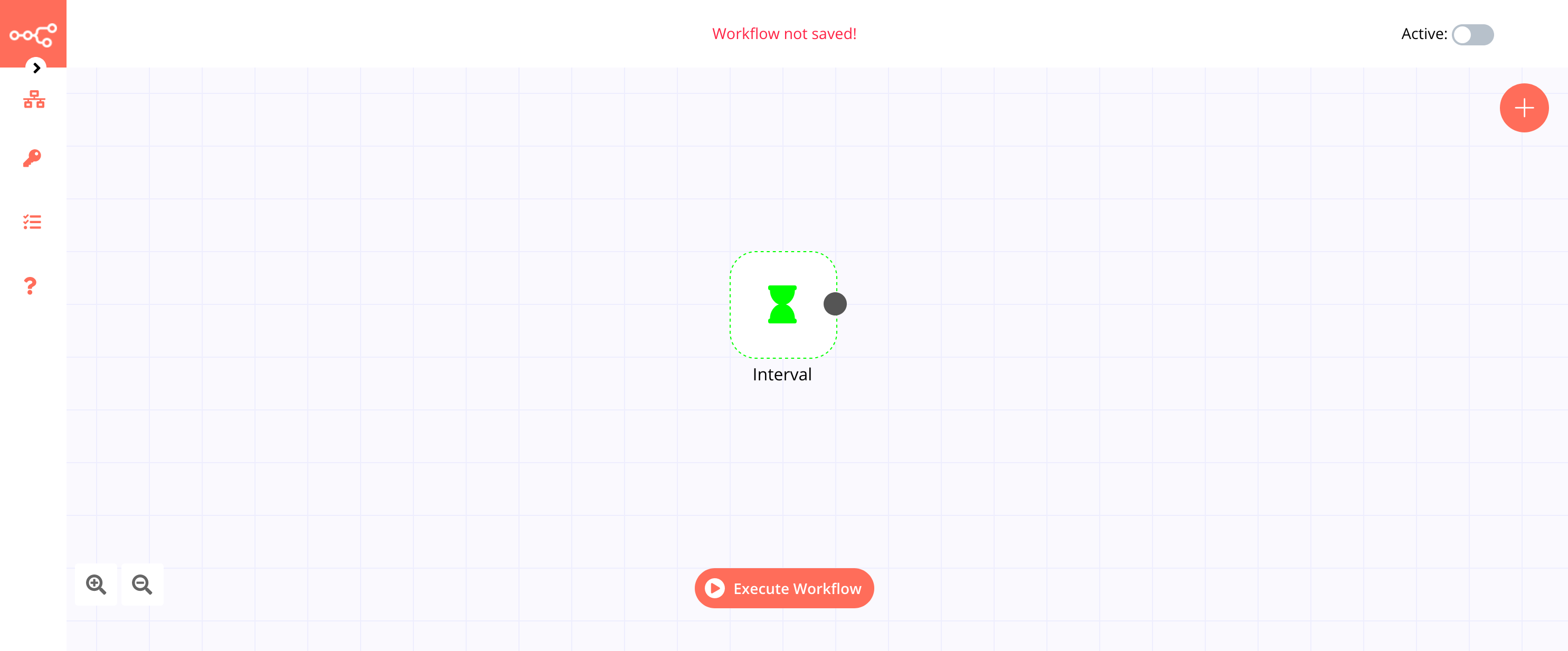 A workflow with the Interval node