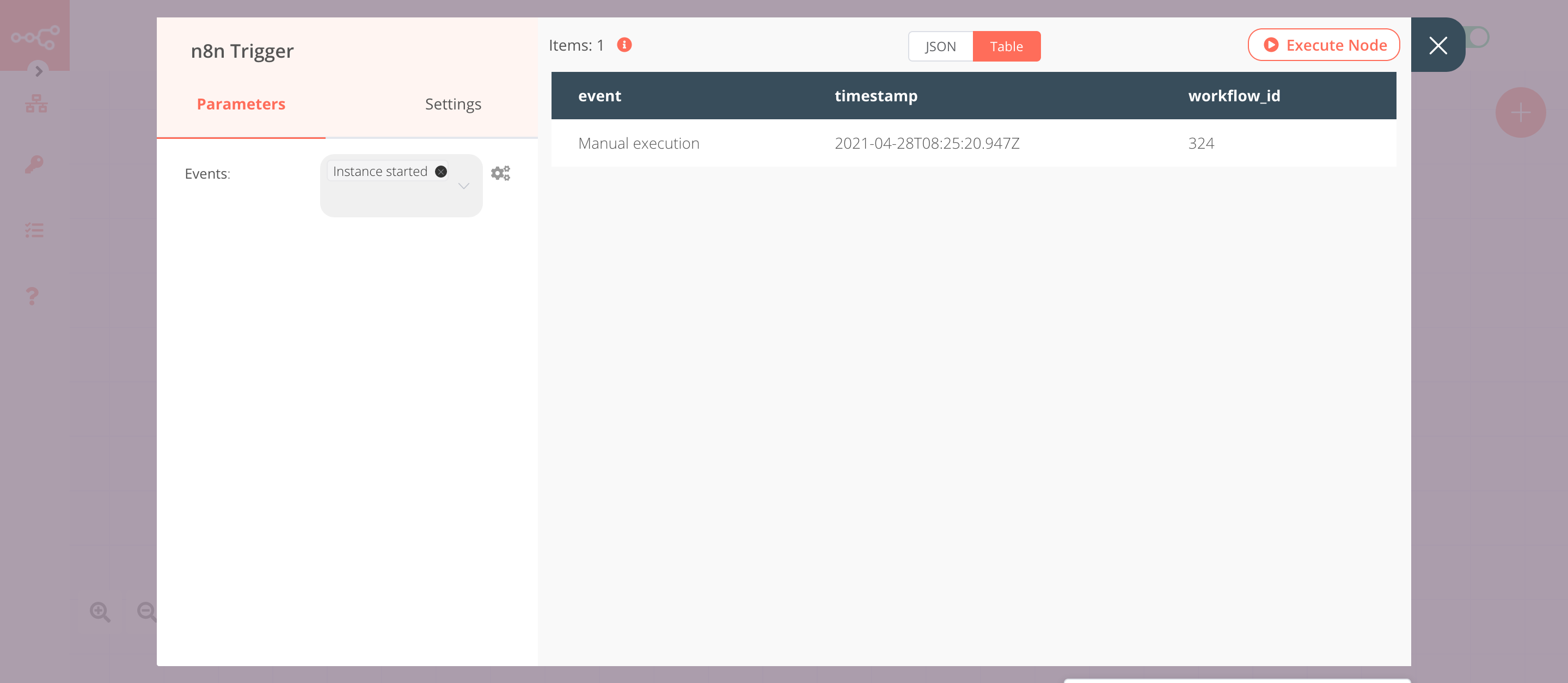 Using the n8n trigger node to trigger the workflow