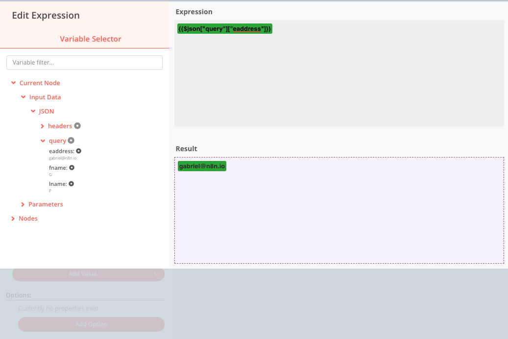 Set node expression